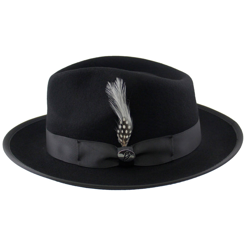 Black Brooks Wool Felt Fedora