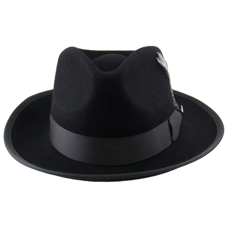 Black Brooks Wool Felt Fedora
