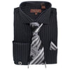 Black Pin Stripe Dress Shirt and Tie Combo