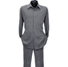 Grey Corduroy Montique Long Sleeve Set with Solid Pants