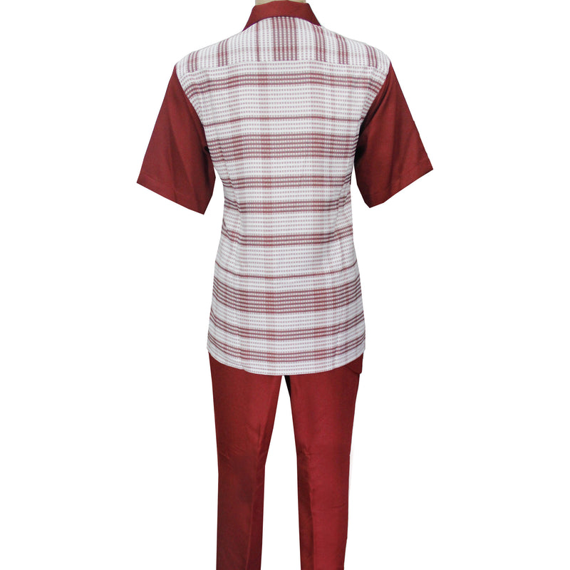 Burgundy Short Sleeve Set 2PC Set