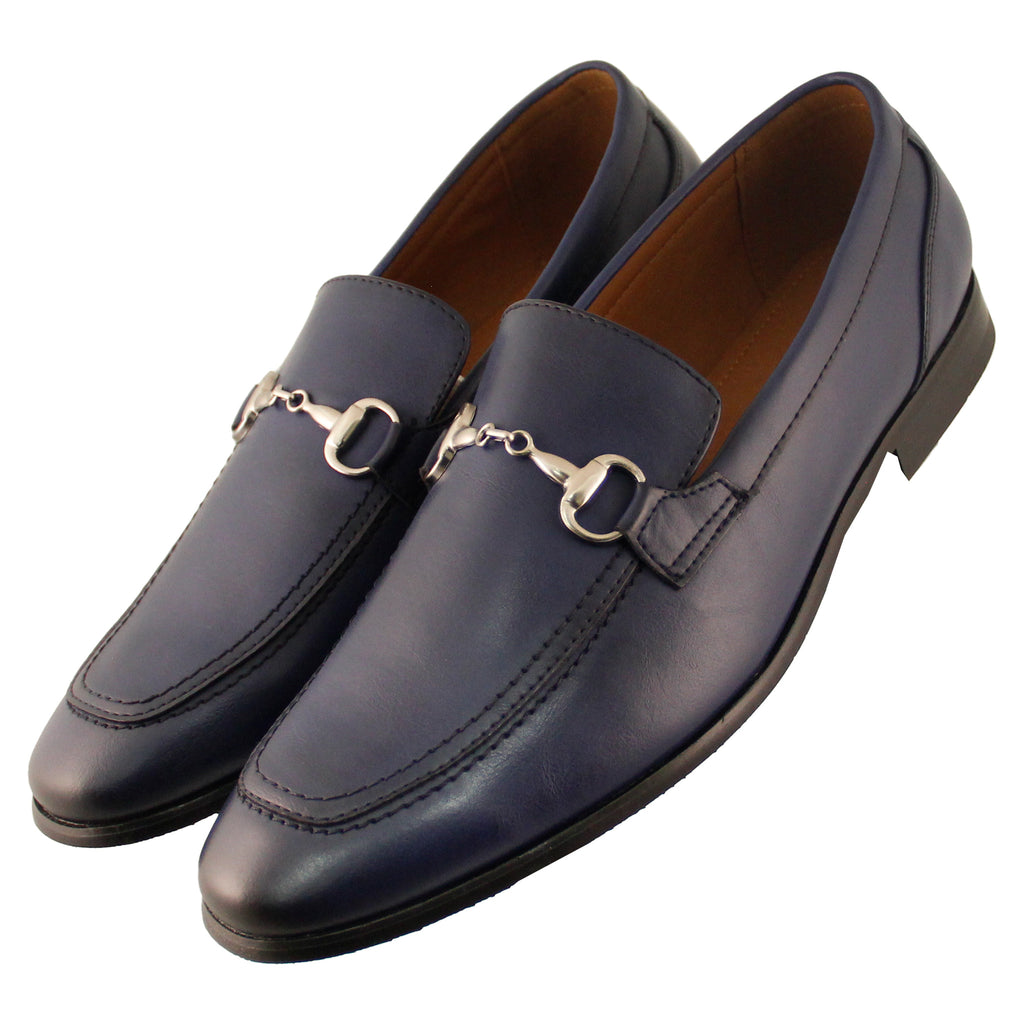 mens navy blue slip on dress shoes Men's Slip On Lightweight Navy Loafer Shoes