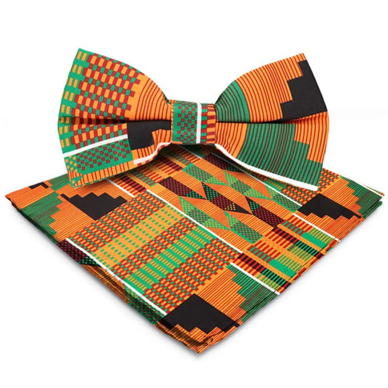 African Design-Kente Bow Ties with matching Handkerchief  #2