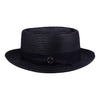 Black Straw Hat with Adjustable Sizing