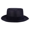 Black Straw Hat with Adjustable Sizing