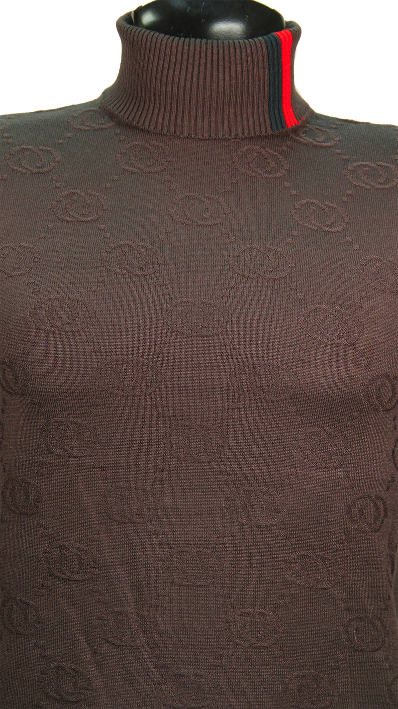 Drk Grey Stripe Turtle Neck