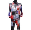 Navy/Red Bandana Print Velour Jogging Suit
