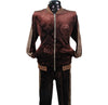 Brown Print Velour Jogging Suit