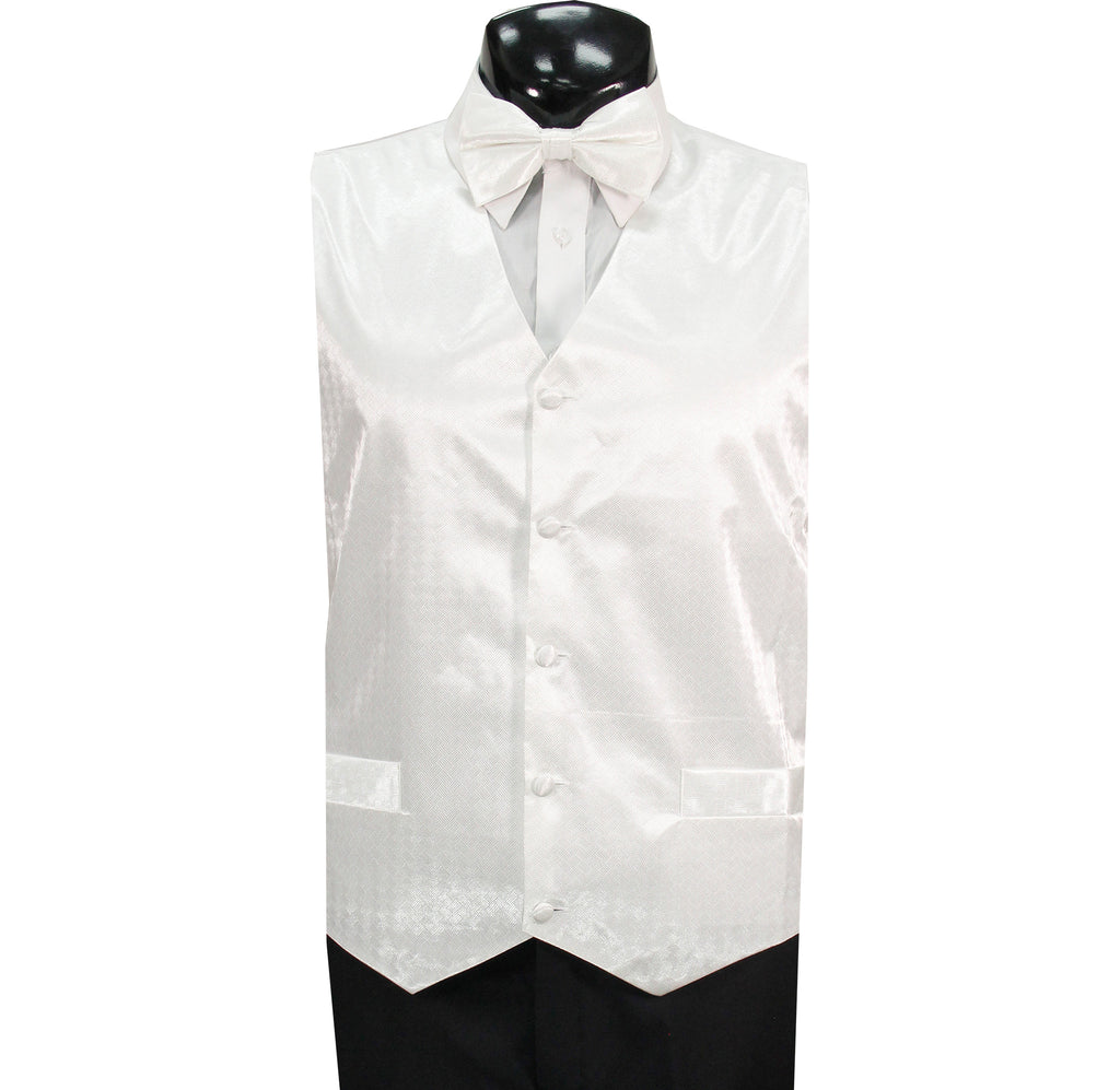 White Metallic 4PC Vest Set