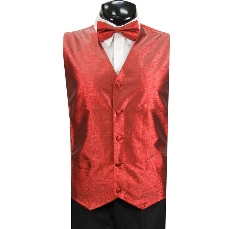 Red Metallic 4PC Vest Set