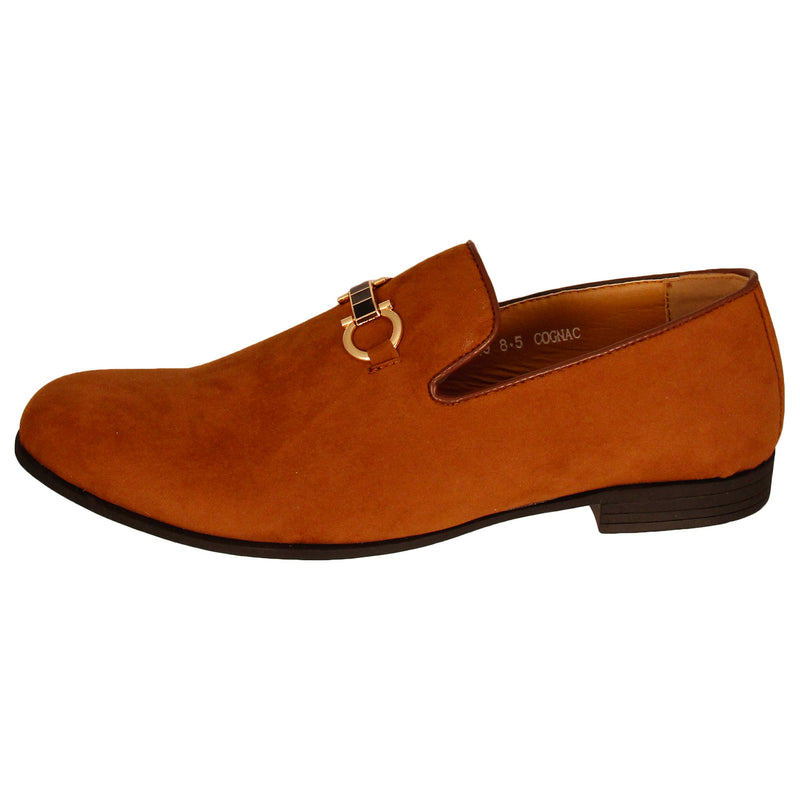 Brown Suede Buckled Dress Shoe