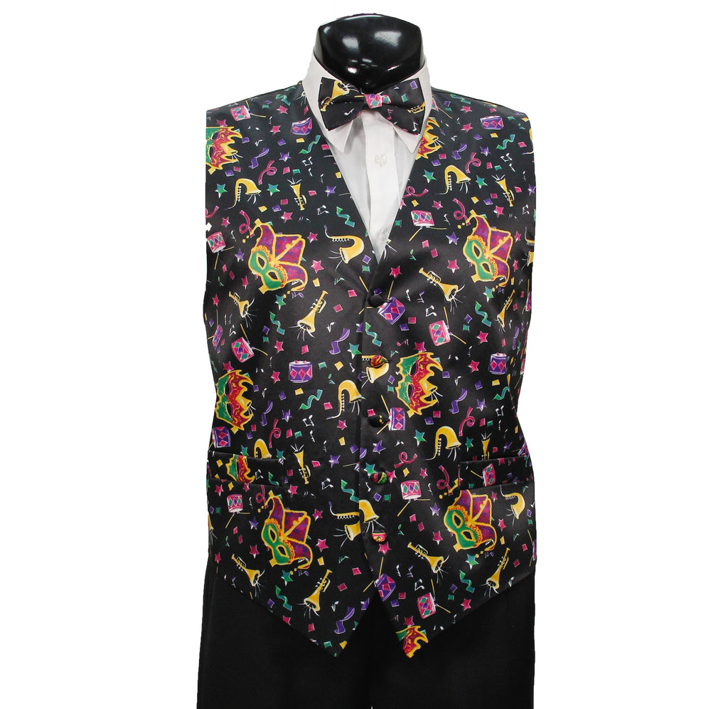 Mardi Gras Vest with matching Bow Tie  #3 (Jazz)