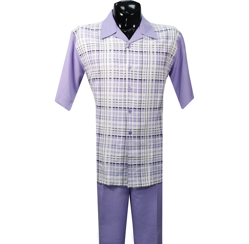 Light Purple/White Checkered 2pc Set