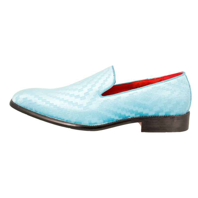 Turquoise Velour Square Print Slip On