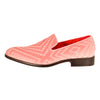 Pink Velour Square Print Slip On