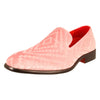 Pink Velour Square Print Slip On