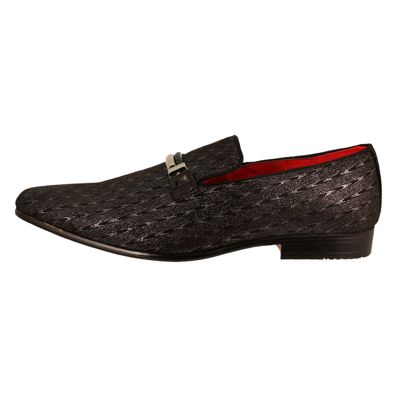 Black/Silver Metallic Slip On