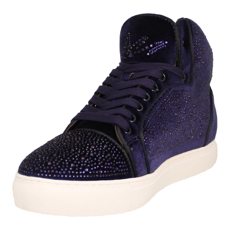 Navy High Top w/ Stones