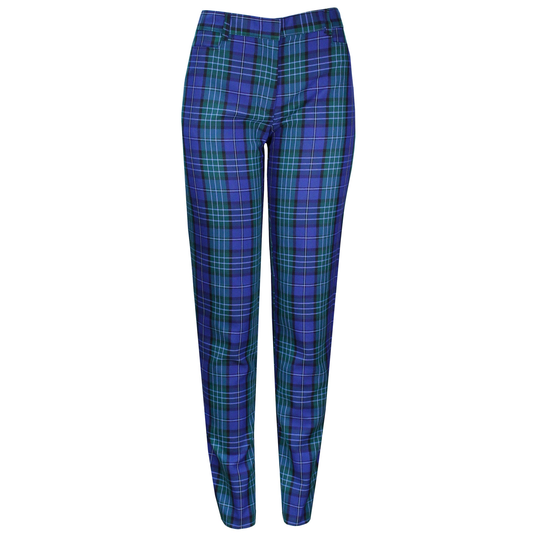 Women's Check Pants Blue Buy Women Blue Check Formal Regular