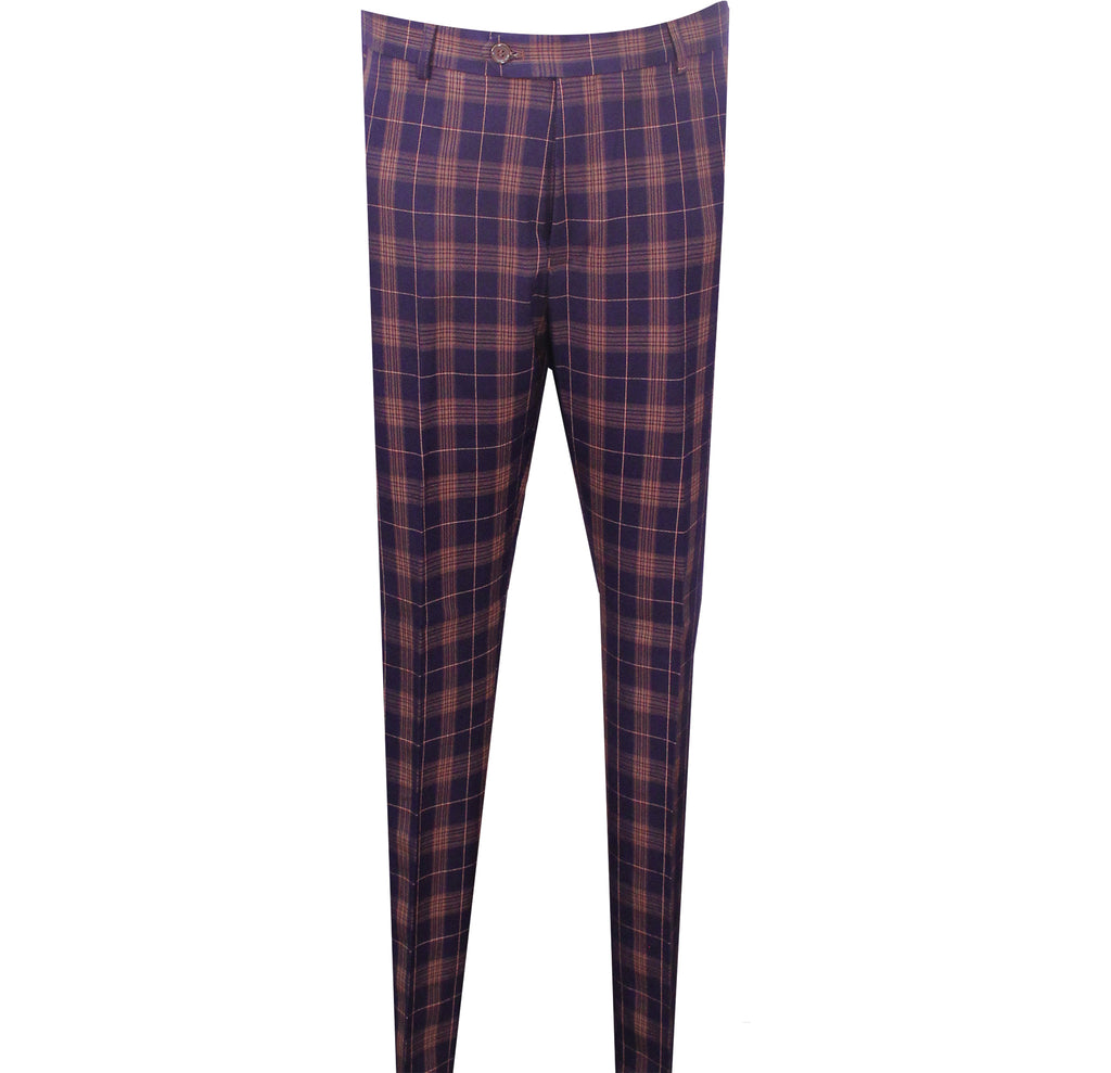 Brown/Navy Santena Plaid Pants